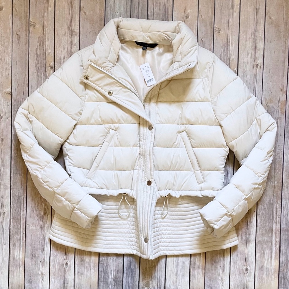 White House Black Market Peplum Puffer Jacket